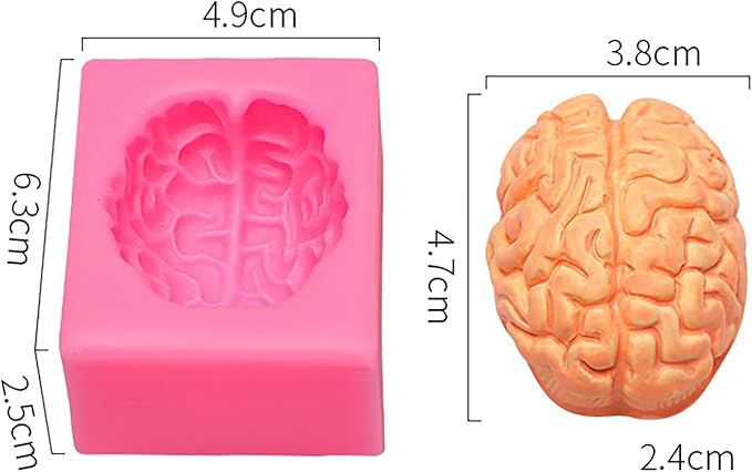 2 Pack Shape Silicone Molds - Brain, Heart, Animal, Candle, Resin, Clay & Cake Molds for Craft Supplies