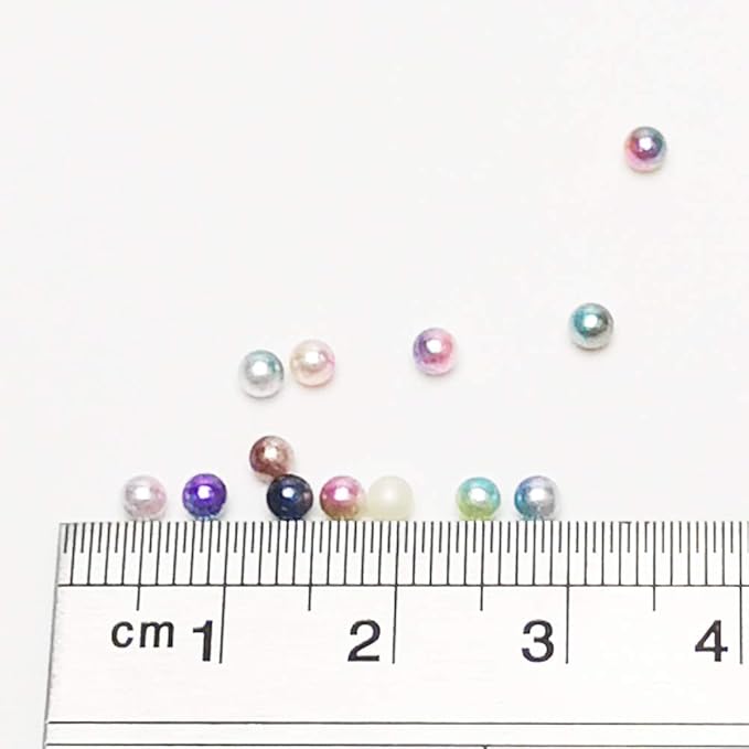 Chenkou Craft 12000pcs 2.8mm Assorted 15 Gradient Colors No Hole Round Ball Bead Scrapbooking Craft DIY Beads Decoration + Plastic Box (Gradient Colors, 2.8mm)