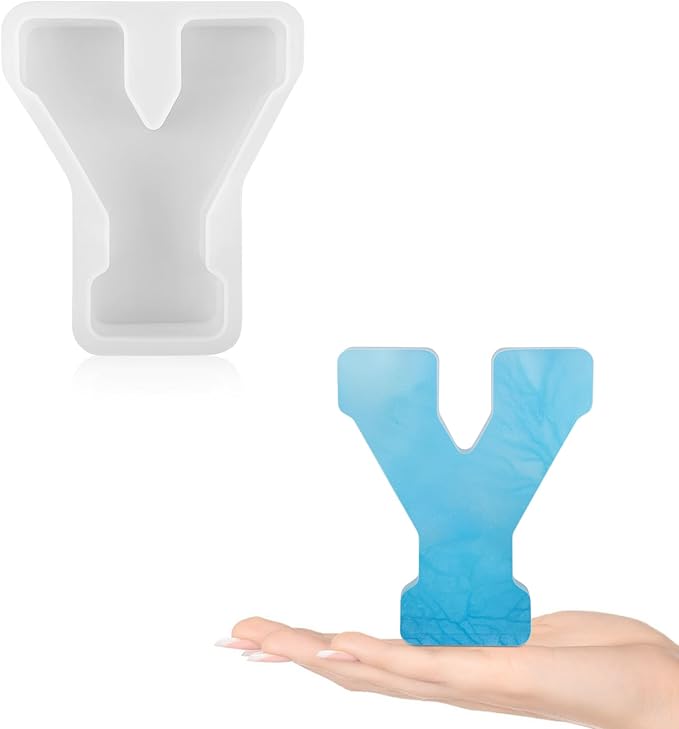 Gartful Resin Letter Molds for Casting, Y Capital Alphabet Resin Silicone Molds for Epoxy, Thick 3D Silicone Letter Molds for Making Letters, Word Sign Art, DIY Crafts, Making Candle, Party Home Decor
