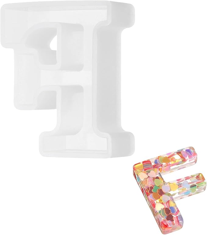 MECCANIXITY 2.5 Inch Resin Letter Moulds,F Capital Alphabet 3D Silicone Letter Casting Moulds for Candle Making DIY Crafts Word Sign Art Party Home Decor