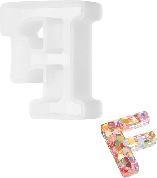 MECCANIXITY 2.5 Inch Resin Letter Moulds,F Capital Alphabet 3D Silicone Letter Casting Moulds for Candle Making DIY Crafts Word Sign Art Party Home Decor