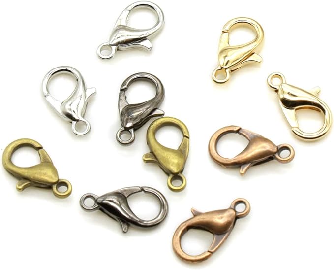 500 Pcs Mini Lobster Clasps, 5 Colors Lobster Claw Clips Fastener Hooks for Making Findings DIY Keychain