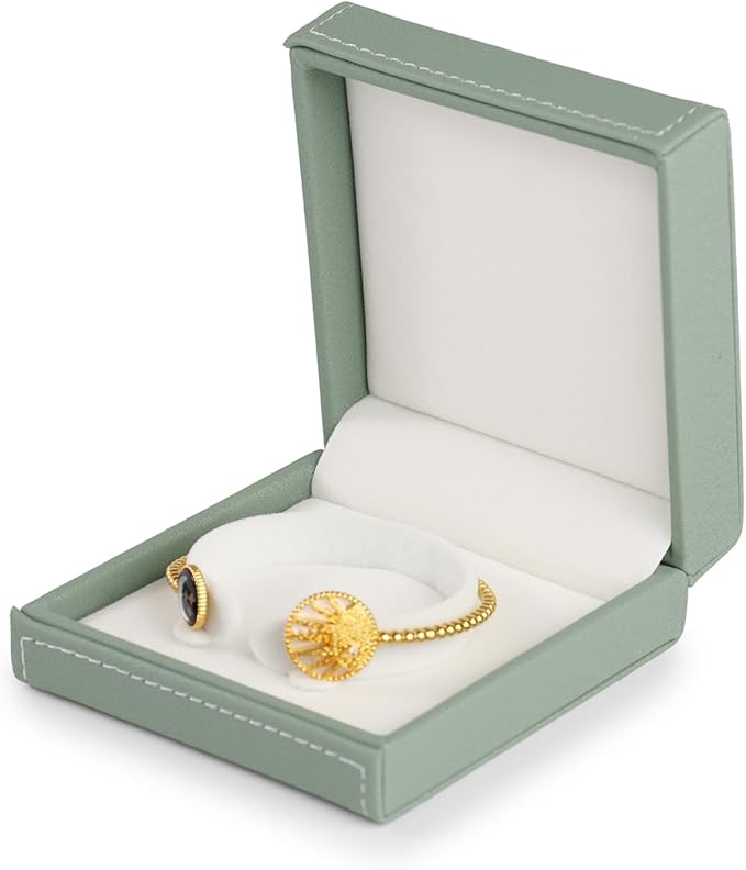 Jewelry Box PU Leather Bracelet/Bangle Gift Box Velvet Jewellery Storage Case Engagement, Anniversary(Green)