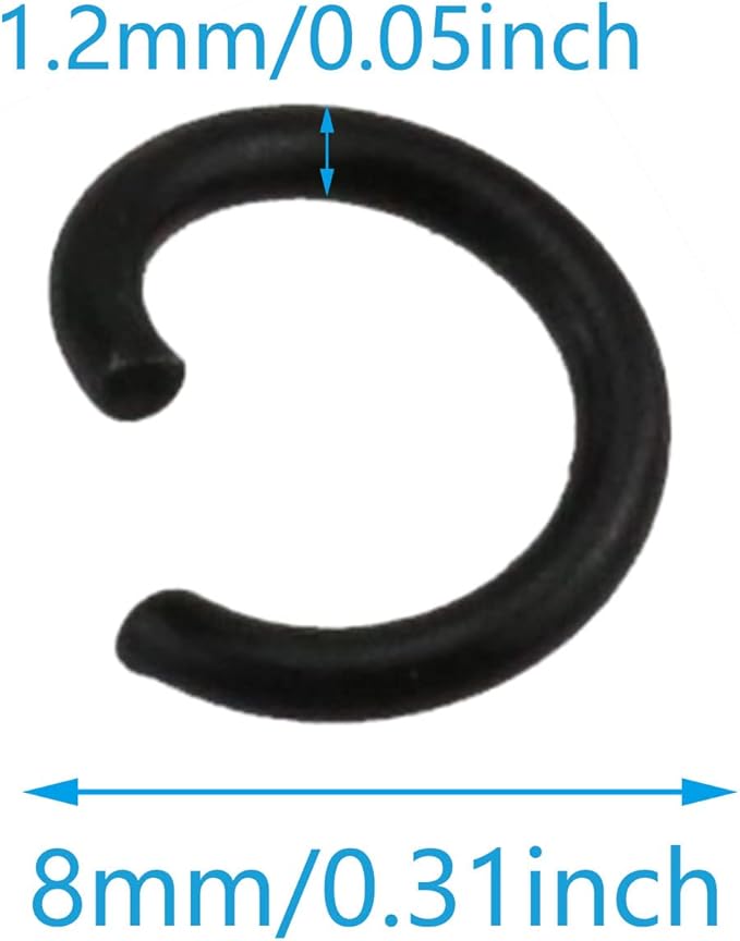 ZCZQC 100pcs Candy Colors Open Jump Rings 1.2x8 mm Split Rings DIY Jewelry Findings for Choker Necklaces Bracelet Making Mixed Colors