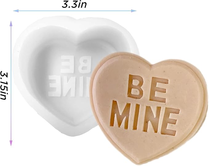 TOPYS Heart Alphabet Letter Silicone Candle Molds, DIY Casting Epoxy Letter Molds for Clay Resin Pendant Plaster Carving Making Aromatherapy Valentine's Day Gifts (be Mine)