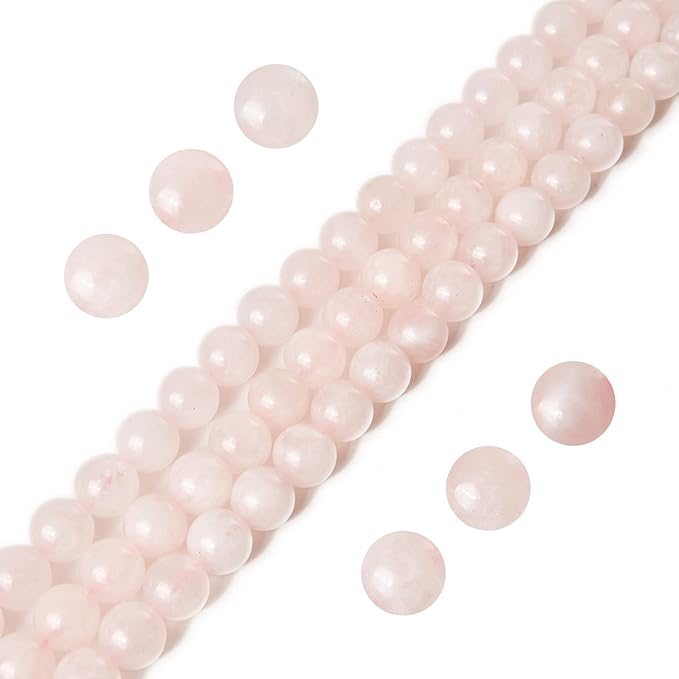 100pcs 10mm Rose Quartz Beads Natural Gemstone Beads Round Loose Beads for Jewelry Making