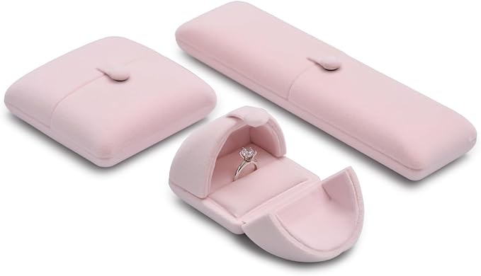 Oirlv Pink Velvet Bangle Gift Box Bracelet Storage Case Jewelry Gift Boxes