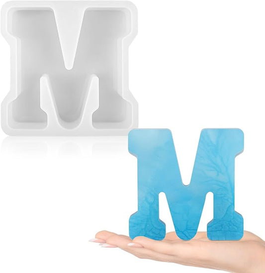 Gartful Resin Letter Molds for Casting, M Capital Alphabet Resin Silicone Molds for Epoxy, Thick 3D Silicone Letter Molds for Making Letters, Word Sign Art, DIY Crafts, Making Candle, Party Home Decor