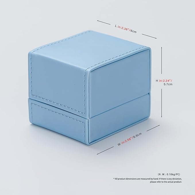 Leather Earring Gift Box Jewelry Gift Boxes Trinket Storage Case for Anniversary Wedding Birthday Mother's Day Gifts(Blue)