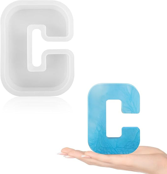 Gartful Resin Letter Molds for Casting, C Capital Alphabet Resin Silicone Molds for Epoxy, Thick 3D Silicone Letter Molds for Making Letters, Word Sign Art, DIY Crafts, Making Candle, Party Home Decor