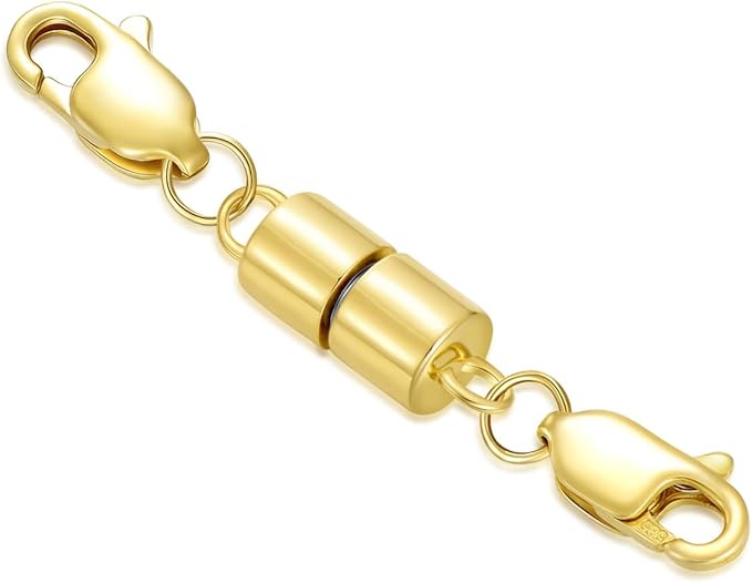 10K Real Gold Necklace Connector Extender Clasps for DIY Bracelet Jewelry Making, Lobster Clasp Extender Necklace Clasp Connector Bracelet Extension, Double Lobster Clasp 10K Gold(Style 7)