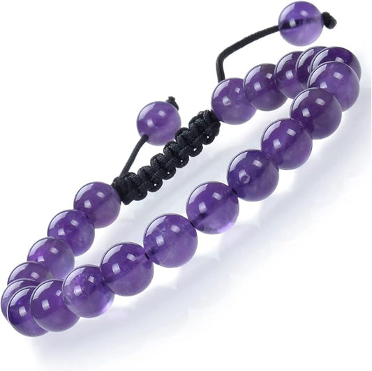 MASSIVE BEADS Natural Healing Power Gemstone Crystal Beads Unisex Adjustable Macrame Bracelets