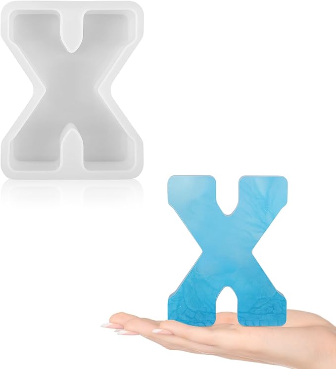 Gartful Resin Letter Molds for Casting, X Capital Alphabet Resin Silicone Molds for Epoxy, Thick 3D Silicone Letter Molds for Making Letters, Word Sign Art, DIY Crafts, Making Candle, Party Home Decor