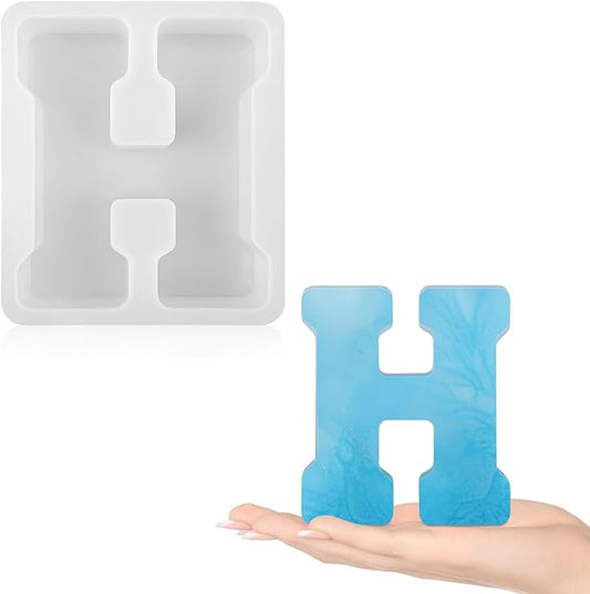 Gartful Resin Letter Molds for Casting, H Capital Alphabet Resin Silicone Molds for Epoxy, Thick 3D Silicone Letter Molds for Making Letters, Word Sign Art, DIY Crafts, Making Candle, Party Home Decor