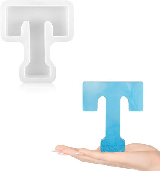 Gartful Resin Letter Molds for Casting, T Capital Alphabet Resin Silicone Molds for Epoxy, Thick 3D Silicone Letter Molds for Making Letters, Word Sign Art, DIY Crafts, Making Candle, Party Home Decor