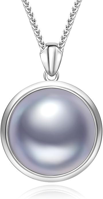 Gifts for Wife Women Anniversary -Mabe Pearl Necklace -Mom Girlfriend Her Fine Jewelry Mothers Day Valentines Christmas Birthdays Gift