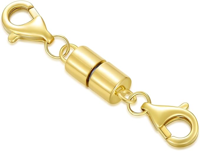 10K Real Gold Necklace Connector Extender Clasps for DIY Bracelet Jewelry Making, Lobster Clasp Extender Necklace Clasp Connector Bracelet Extension, Double Lobster Clasp 10K Gold(Style 5)