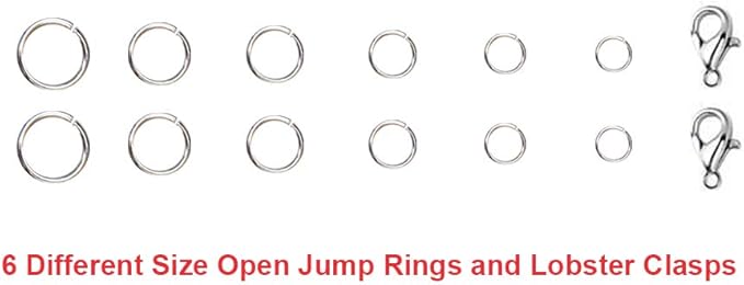 EuTengHao 1504pcs Open Jump Ring and Lobster Clasps Kit Include Pliers Tweezers Jewelry Making Repair Supplies Kit with Jewelry Making Accessories for Necklace Making Repair (Silver)