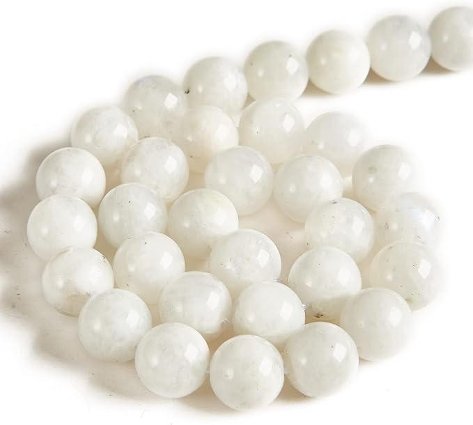 100pcs 8mm Moonstone Beads Natural Gemstone Beads Round Loose Beads for Jewelry Making