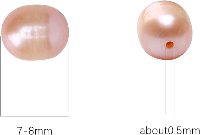 Natural Pearl Beads Rice 7-8mm Pink Freshwater Cultured Loose Gemstone Beads for DIY Jewelry Making 13.8''/Strand HQ