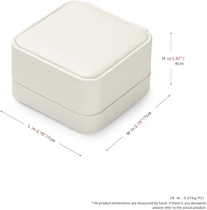 Leather Earring Box Earring Gift Box Jewelry Gift Boxes Trinket Storage Case Showcase Display for Anniversary Wedding Birthday (Beige)