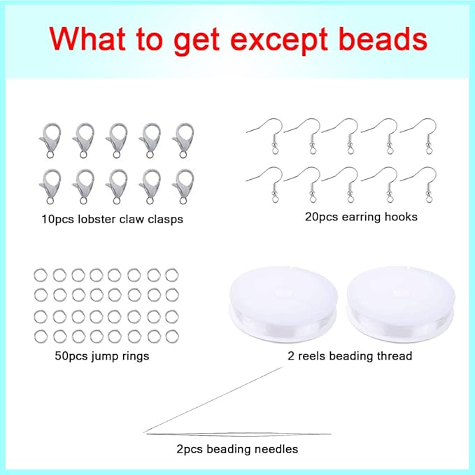 Glass Seed Beads Assorted Kit - Size 12/0 (2mm Tiny), 24 Multicolor Options (14,400pcs Total) with Organizer Box for Adult DIY Jewelry Making