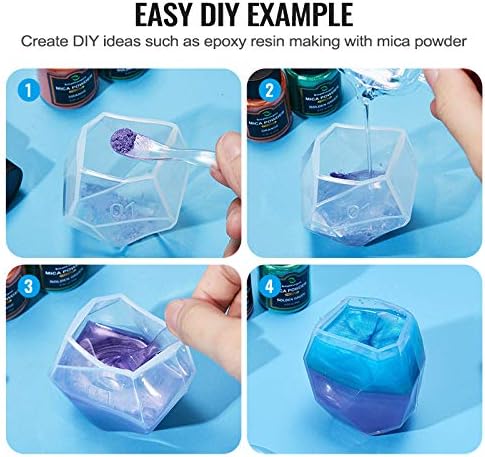 Smalltongue Mica Powder for Epoxy Resin, 36 Colors, 0.35 oz(10g) Bottles Mica Glitter, Pigment for Lip Gloss, Soap Making, Bath Bomb, Art Crafts, Resin Dye, Nails