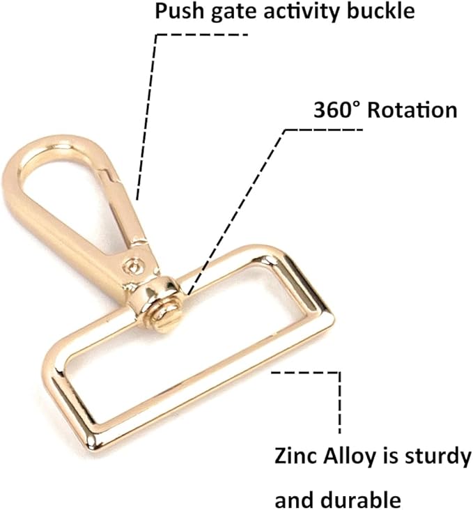 10 Pcs D Ring Swivel Lobster Claw Clasps Push Gate Snap Hooks Trigger Clips for Purse Keychain Strap Making