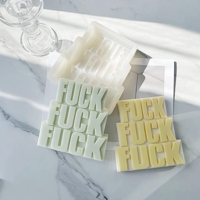 TOPYS Alphabet Letter Tower Silicone Candle Molds, DIY Casting Epoxy Letter Molds for Clay Resin Pendant Plaster Carving Making Aromatherapy White Elephant Gifts (Fuck Fuck Fuck)
