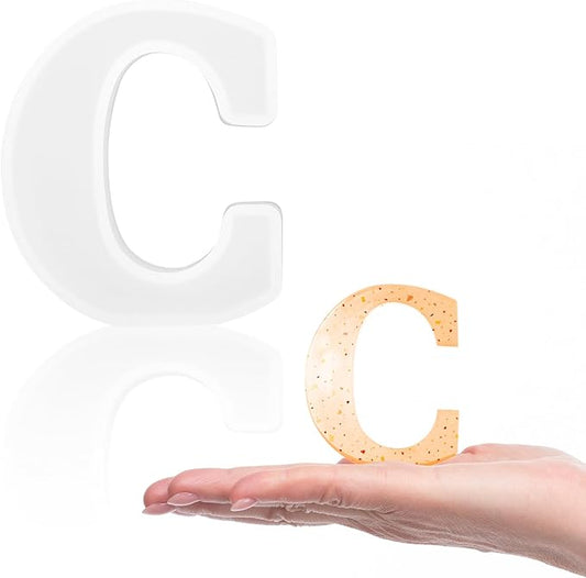Gartful Resin Letter Molds, C Capital Alphabet Epoxy Resin Mold, Thick 3D Silicone Letter Molds for Making Letters, Word Sign Art, DIY Crafts, Making Candle, Party, Home Decor