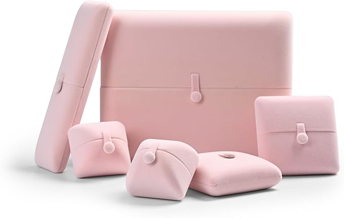 Oirlv Pink Velvet Jewelry Packaging Box Necklace Display Storage Case Necklace Gift Box