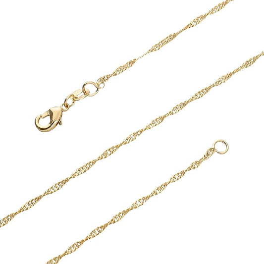 BEADIA Gold-Plated Water Wave Chains Necklace 45cm 4pcs with Lobster Clasp for DIY Jewelry Making Findings