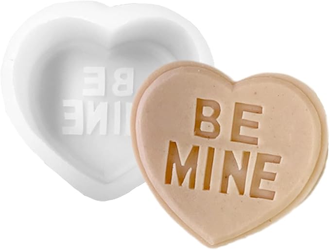 TOPYS Heart Alphabet Letter Silicone Candle Molds, DIY Casting Epoxy Letter Molds for Clay Resin Pendant Plaster Carving Making Aromatherapy Valentine's Day Gifts (be Mine)