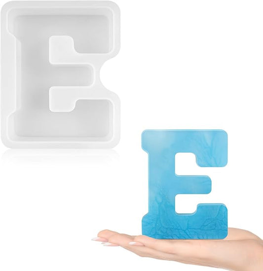 Gartful Resin Letter Molds for Casting, E Capital Alphabet Resin Silicone Molds for Epoxy, Thick 3D Silicone Letter Molds for Making Letters, Word Sign Art, DIY Crafts, Making Candle, Party Home Decor