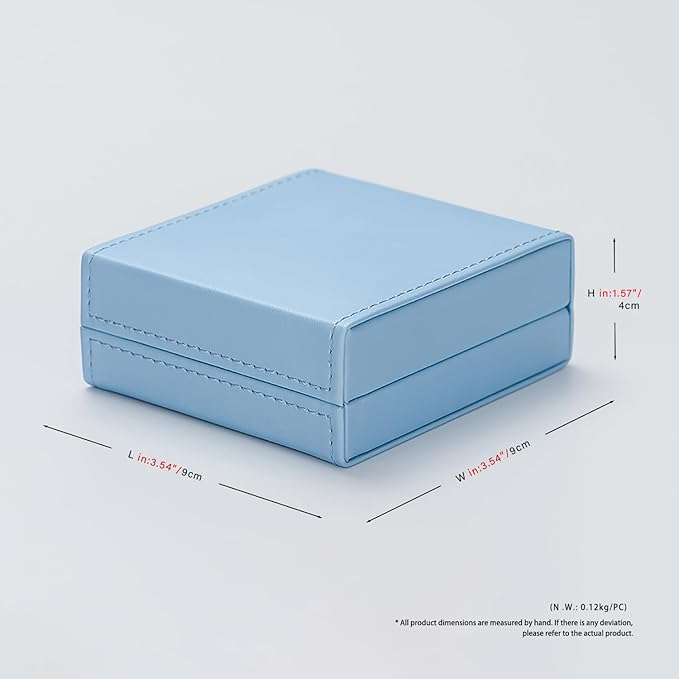 Leather Bracelet Box Bracelet Gift Box Jewelry Bangle Gift Box Velvet Interior Bangle Storage for Anniversary Wedding Birthday Mother's Day Gifts (Blue)