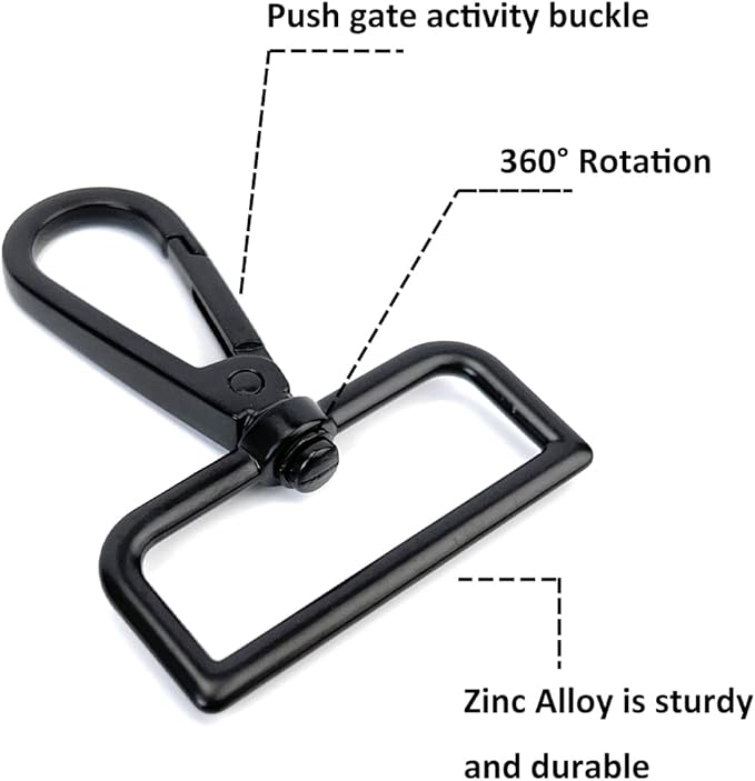 10 Pcs D Ring Swivel Lobster Claw Clasps Push Gate Snap Hooks Trigger Clips for Purse Keychain Strap Making