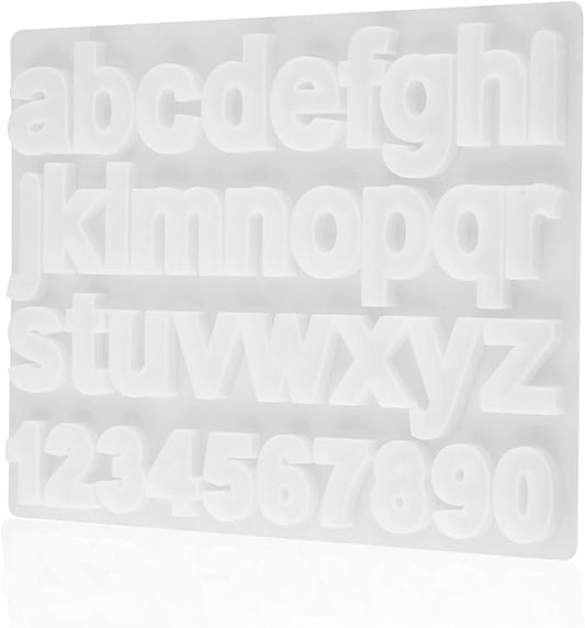 1pc Alphabet Ornament Mold Alphabet Resin Molds Silicone Molds for Resin Number Silicone Keychain Molds DIY Sugar Mould Number Manual Chocolate Candies Child