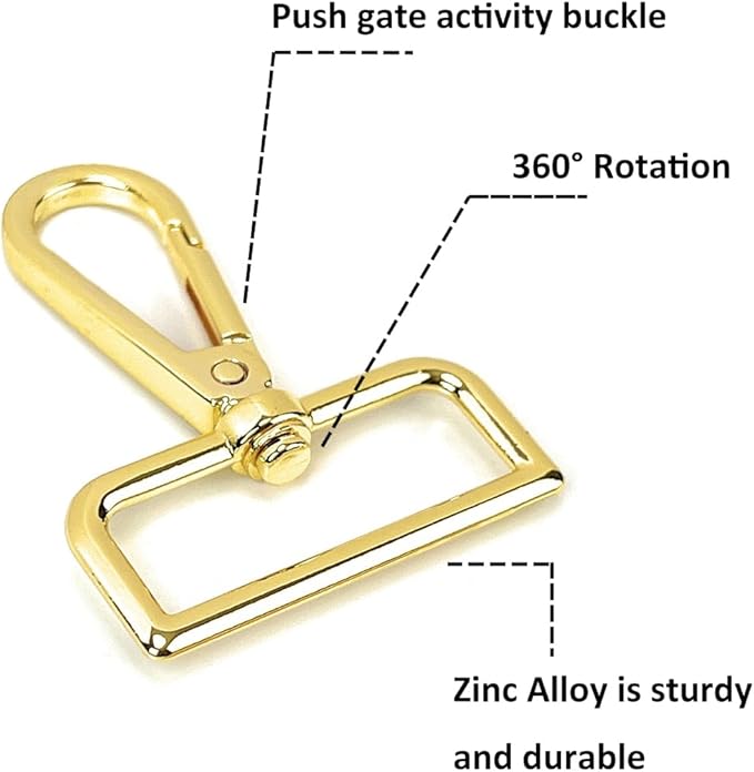 10 Pcs D Ring Swivel Lobster Claw Clasps Push Gate Snap Hooks Trigger Clips for Purse Keychain Strap Making