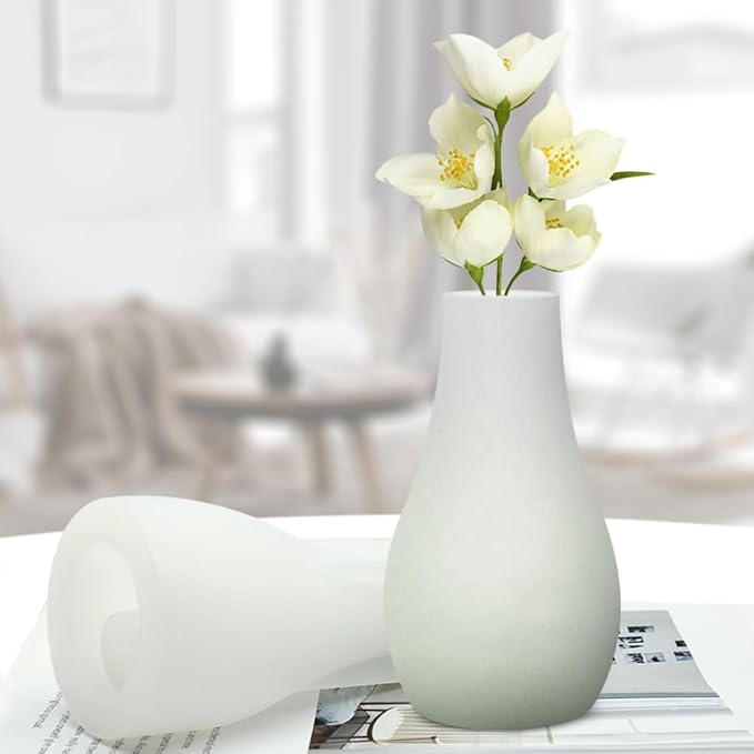 2 Pcs Concrete Vase Mold, FineGood Silicone Resin & Epoxy Casting Mold for Making Vases, DIY Making Handmade Home Display Decor Crafts