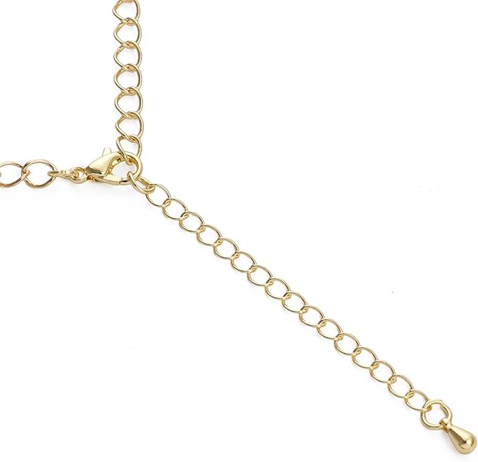 BEADIA 14K Gold Plated Extender Chains 75mm 20pcs Water Drop Extension Tail Chains for Jewelry Making Findings