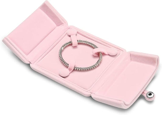 Oirlv Pink Velvet Bangle Gift Box Bracelet Storage Case Jewelry Gift Boxes