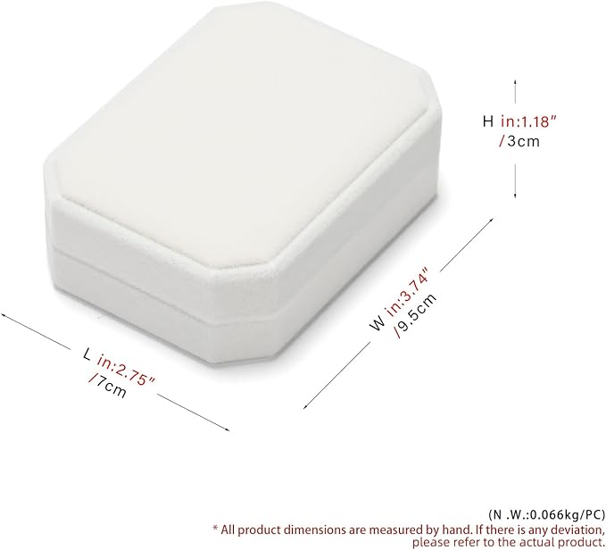 White Velvet Necklace Gift Box, Jewelry Pendant Storage Showcase