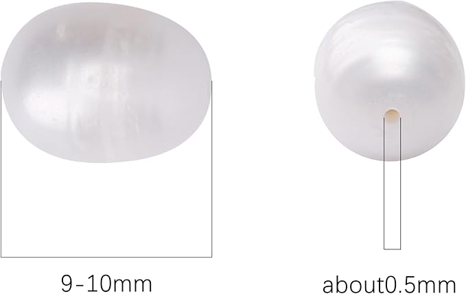 Natural Pearl Beads Rice 9-10mm White Freshwater Cultured Loose Gemstone Beads for DIY Jewelry Making 13.8''/Strand HQ