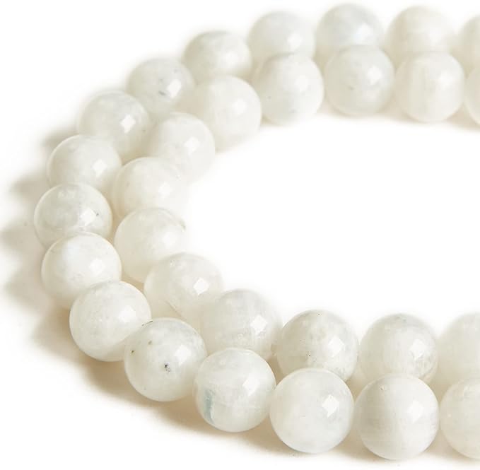 100pcs 8mm Moonstone Beads Natural Gemstone Beads Round Loose Beads for Jewelry Making