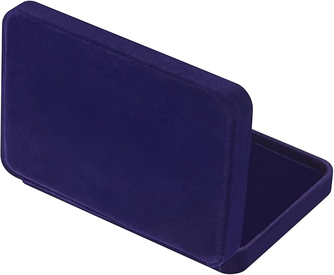 LETURE Large Velvet Jewelry Set Box, Big Necklace and Ring Earring Pendant Gift Box, Pearl Necklace/Chunky Necklace Jewelry Storage Case (Blue)