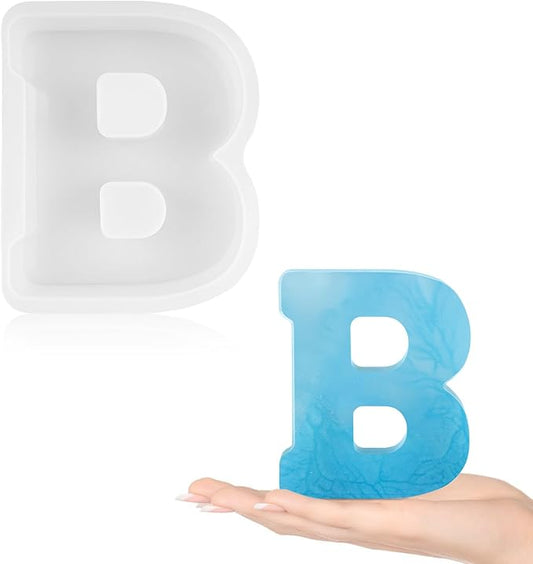 Gartful Resin Letter Molds for Casting, B Capital Alphabet Resin Silicone Molds for Epoxy, Thick 3D Silicone Letter Molds for Making Letters, Word Sign Art, DIY Crafts, Making Candle, Party Home Decor