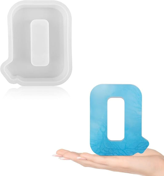 Gartful Resin Letter Molds for Casting, Q Capital Alphabet Resin Silicone Molds for Epoxy, Thick 3D Silicone Letter Molds for Making Letters, Word Sign Art, DIY Crafts, Making Candle, Party Home Decor