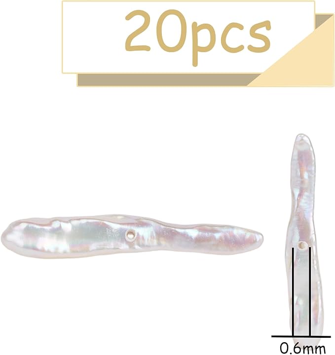 20pcs 4-20mm Irregular Baroque Pearl Beads, Mixed Size Freshwater Pearls for Jewelry Making, Bracelets and Crafts