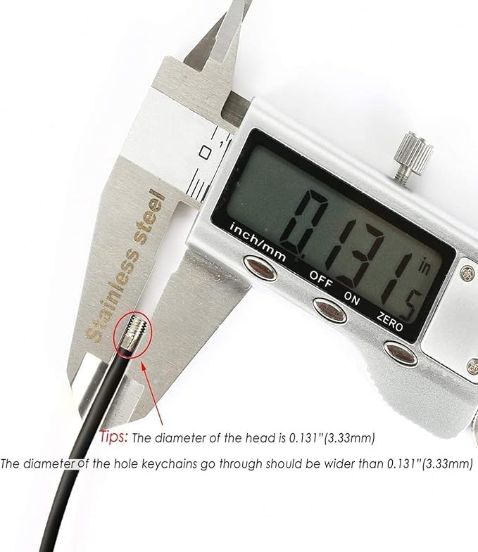 CrocSee Pack (50) Stainless Steel Wire Keychains Cable, Key Chain Rings, Heavy Duty Luggage Tags Loops Tag Keepers 2mm Twist Barrel (Cable Length: 6 inches)