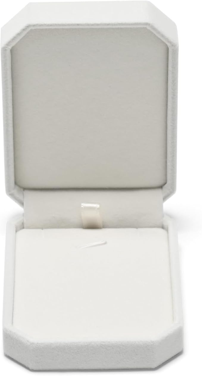 White Velvet Necklace Gift Box, Jewelry Pendant Storage Showcase